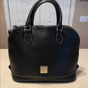 Dooney & Bourke Black Saffiano Leather Zip Zip Satchel